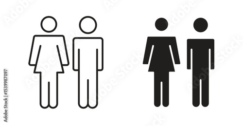 Man and woman icon Logos. Flat Vector Icon Design Template