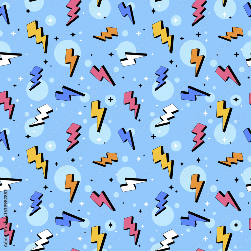 Obraz premium Thunderbolt Seamless Pattern