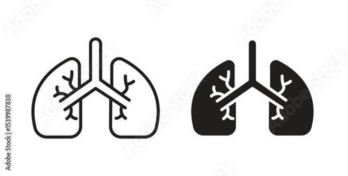 Lung icon Logos. Flat Vector Icon Design Template