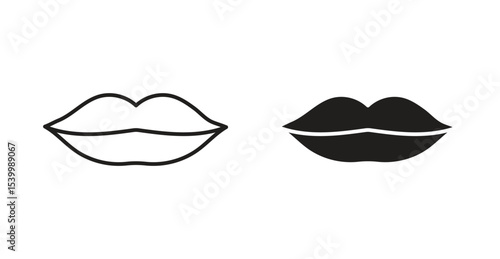 Lips icon Logos. Flat Vector Icon Design Template