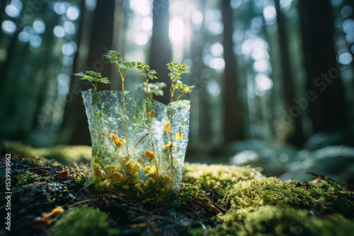 Wallpaper Mural 森で芽吹く生分解パッケージ / Biodegradable Package Sprouting in Forest
 Torontodigital.ca