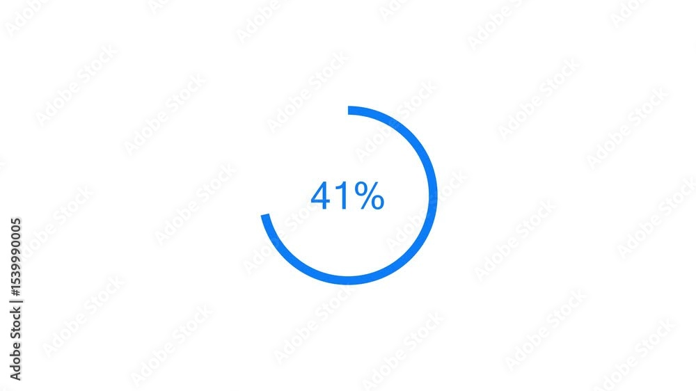 Loading icon royal blue color Circle white background animation. 58% Loading bar Circle 4k video. Loading icon royal blue color Circle white background animation. 58% Loading bar Circle 4k video.