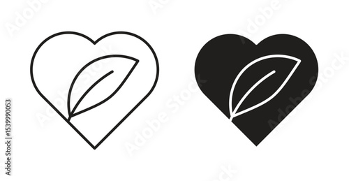 Leaf heart icon