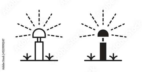Lawn sprinkler icon Logos. Flat Vector Icon Design Template
