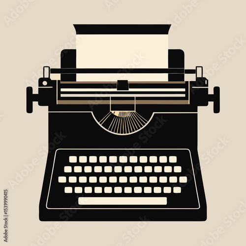 vintage typewriter vector illustration