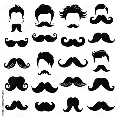 Collection of Mustache Styles A Variety of Classic and Modern Mustaches
