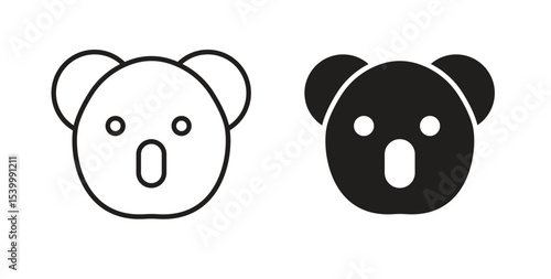 Koala head icon Logos. Flat Vector Icon Design Template