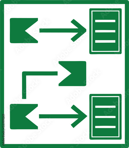 Abstract green illustration depicting data flow and processing with ai conceptualization