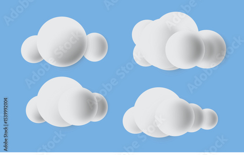 Cloud computing concept with stylized paper cut clouds on a blue sky, a vector illustration of a weather symbol design element