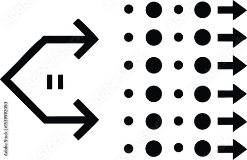 Minimalist ai data flow design with arrow like patterns depicting neural network