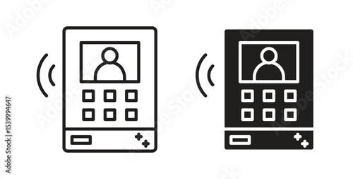 Intercom icon Logos. Flat Vector Icon Design Template