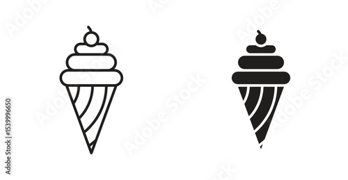 Ice cream cone icon Logos. Flat Vector Icon Design Template