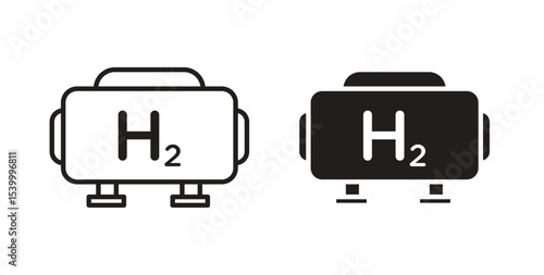 Hydrogen gas tank icon Logos. Flat Vector Icon Design Template