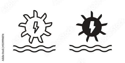 Hydro power icon Logos. Flat Vector Icon Design Template
