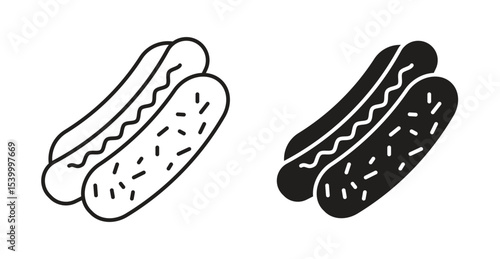 Hot dog icon Logos. Flat Vector Icon Design Template
