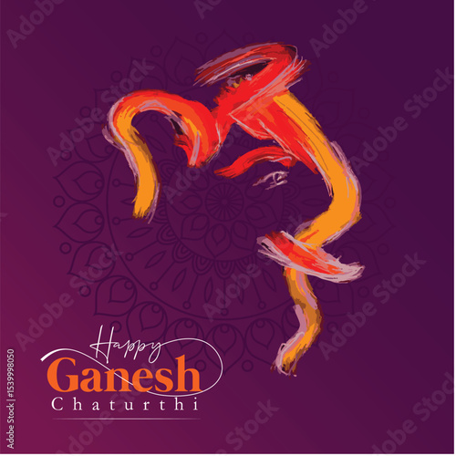 A creative depiction of Ganesh Puja showcasing Lord Ganesha in a vibrant festive setup, symbolizing devotion, culture, and spiritual celebration with artistic elegance.