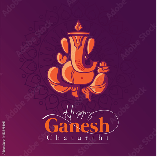 A creative depiction of Ganesh Puja showcasing Lord Ganesha in a vibrant festive setup, symbolizing devotion, culture, and spiritual celebration with artistic elegance.