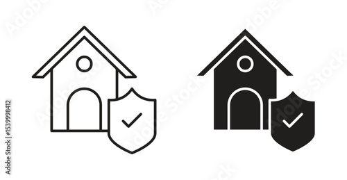 Home insurance icon Logos. Flat Vector Icon Design Template