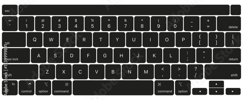Laptop, pc, computer keyboard mockup. Vector EPS 10