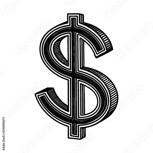 Dollar sign currency symbol vector illustration for financial and economic designs and projects