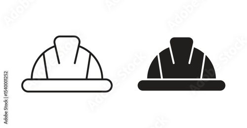 Hard hat icon Logos. Flat Vector Icon Design Template