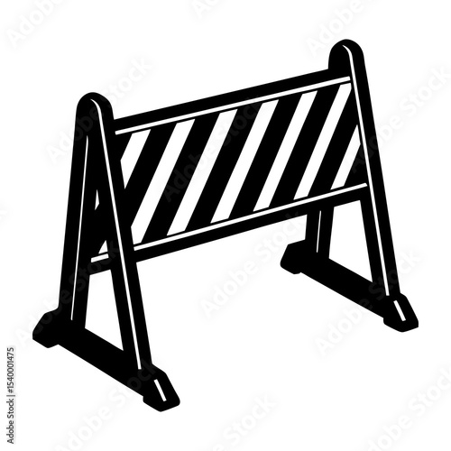 Construction barrier vector illustration for road work safety and traffic management design element icon