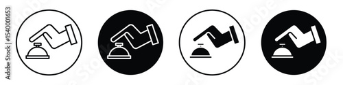 Hand touching service bell icon