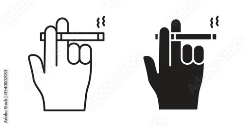 Hand holding cigarette icon
