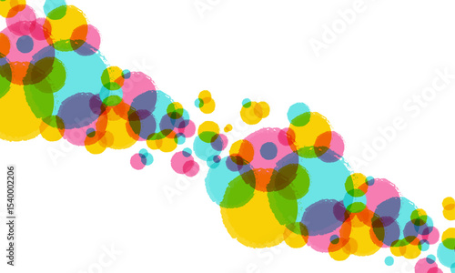 Colorful overlapping watercolor circles, abstract playful design for party themes, kids, art prints, and creative projects. Bright, fun, and artistic.