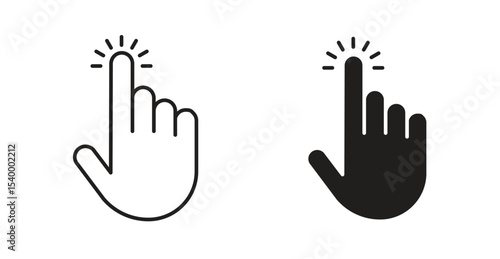 Hand click icon Logos. Flat Vector Icon Design Template