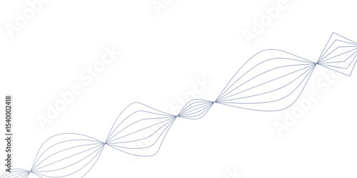 Abstract flowing lines creating a connected waveform in a light color scheme suitable for digital design and graphic composition