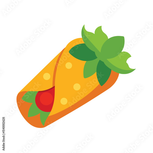 Spinach and cheese enchiladas in sauce dish Vector illustration
