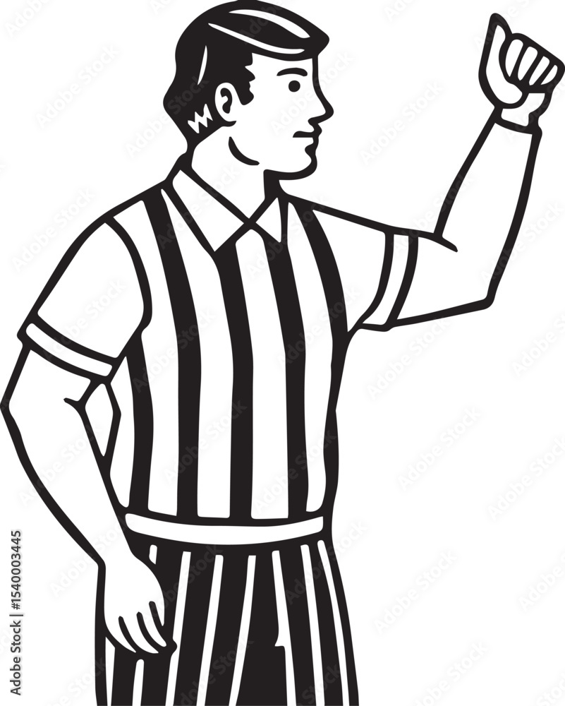 referee count hand outline vector illustration, line art referee count hand outline vector illustration, line art