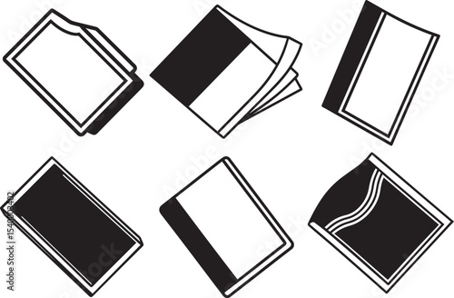 Set of referee card outline vector illustration, line art