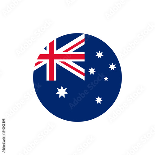 Australia flag round icon isolated on white background