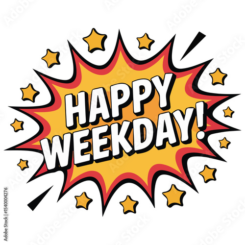 Happy weekday cloud bubble vector isolated white background