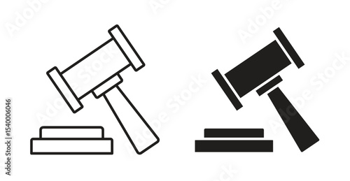 Gavel icon Logos. Flat Vector Icon Design Template