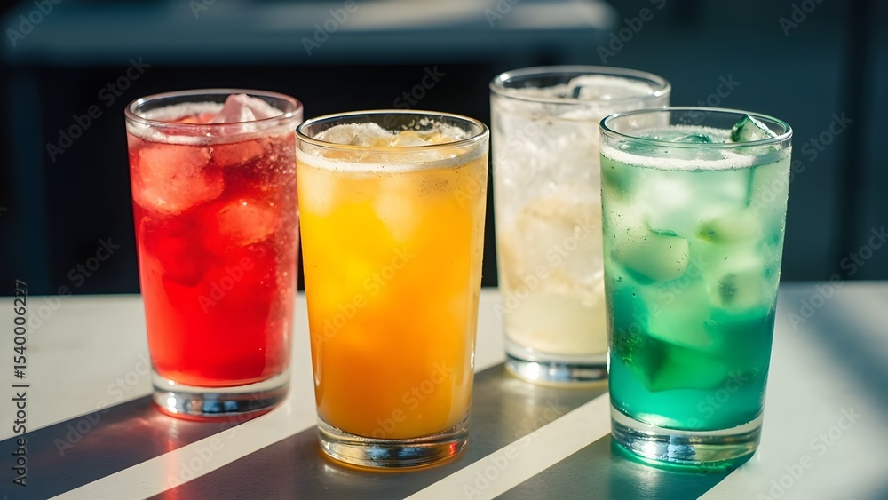 Scrumptious, chilled drinks in glassware
Scrumptious, chilled drinks in glassware