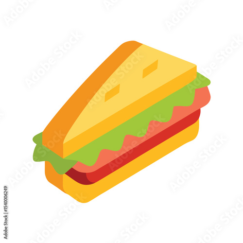 Cuban sandwich pressed with pickles and ham filling Vector illustration
