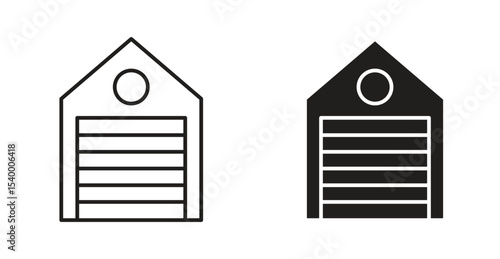 Garage icon Logos. Flat Vector Icon Design Template
