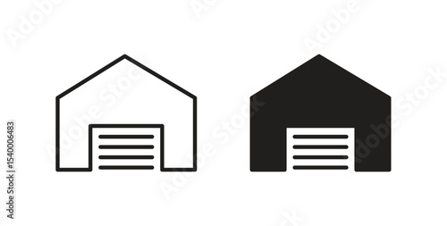 Garage icon Logos. Flat Vector Icon Design Template