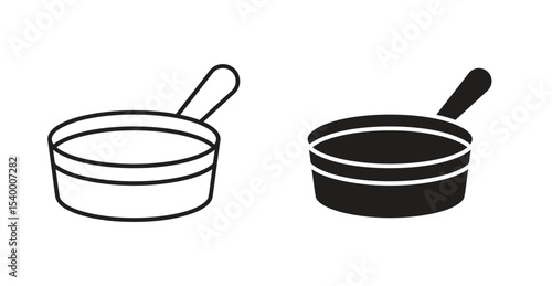 Frying pan icon Logos. Flat Vector Icon Design Template