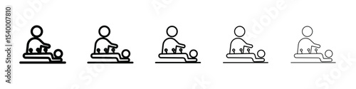 Acupuncture therapy icon isolated vector on white background set