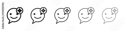 add chat icon isolated vector on white background set