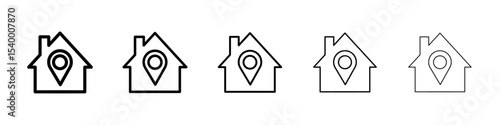 Address icon isolated vector on white background set