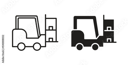 Forklift icon Logos. Flat Vector Icon Design Template