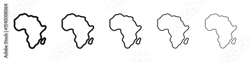 africa map icon isolated vector on white background set