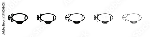 Airship icon isolated vector on white background set