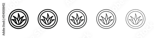 Aloe vera icon isolated vector on white background set