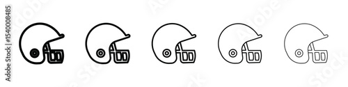 american football helmet icon isolated vector on white background set